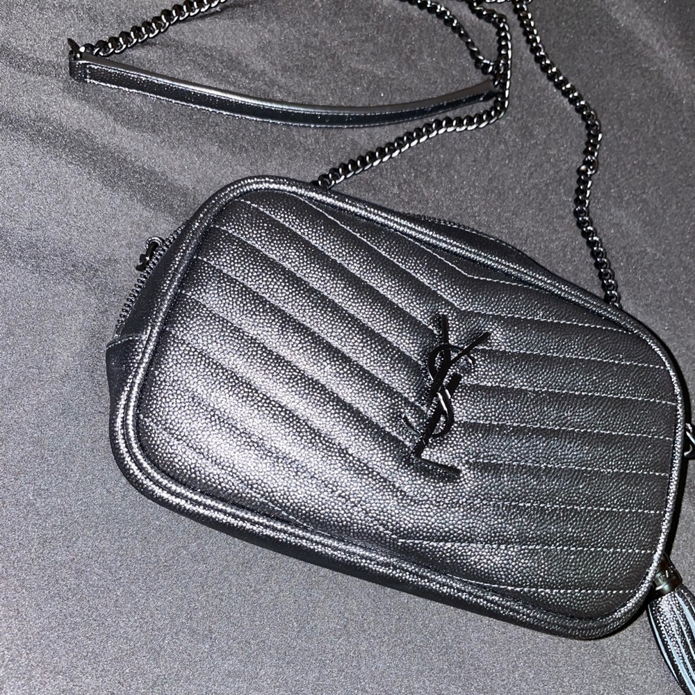 Saint Laurent Ysl Black Mini Monogram Camera Shoulder Handbag